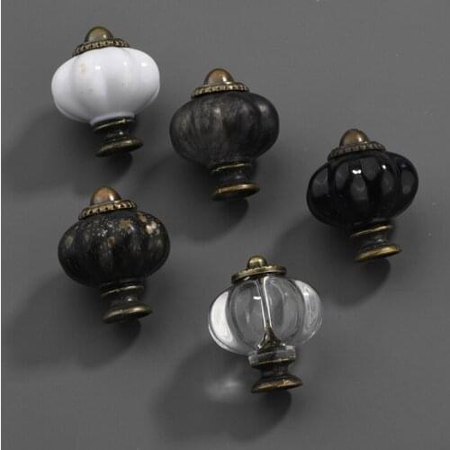 Acrylic Vintage Furniture Handle Pumpkin Design Drawer Knobs Cupboard Door Dresser Wardrobe Knobs Home Decor Retro Hardware