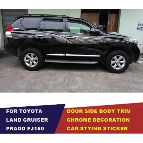 UBLUEE Accessories For Toyota Land Cruiser Prado FJ 150 2010-2018 ABS Chrome Door Side Moulding body moulding Cover Trim