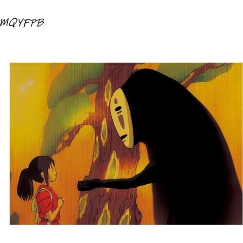 Anime Spirited Away No Face man Kraft Paper Poster Wall Sticker Household Goods Decoration Painting Gift