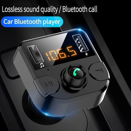 Kongyide Car Charger Bluetooth V5.1 Car FM Transmitter MP3 Player Hands Free Radio Adapter Kit USB Charger LCD 5V/2.1A Black