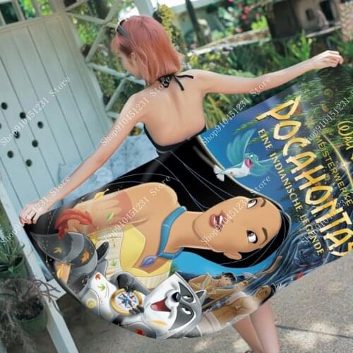 Disney Pocahontas Tinker Bell Rapunzel Bath Beach Towels Anime Princess Handkerchief Face Towel Cartoon Washcloth High Quality