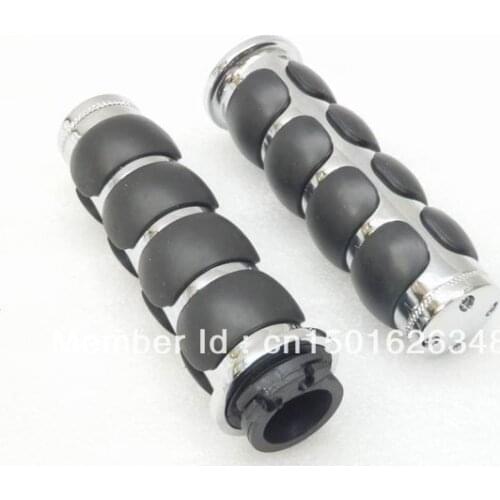 CHROME SPIKE 1" HAND GRIPS for Yamaha Road Royal V-Star V-Max Virago R1 R6 Honda GL 1500 1800 Shadow 750 1100 VTX 1300