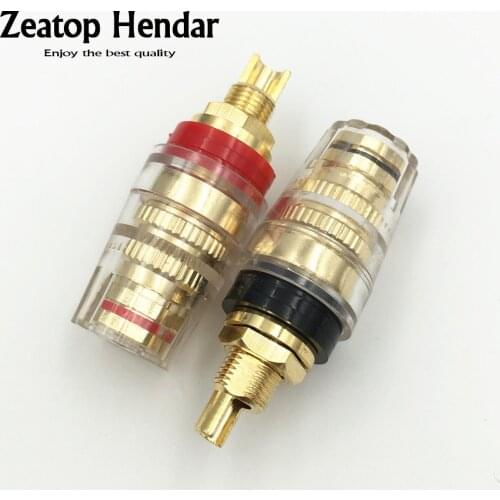 1Pair High Quality Brass New Speaker Cable Amplifier Terminal Binding Post RBS 4mm Banana Connector Coverter