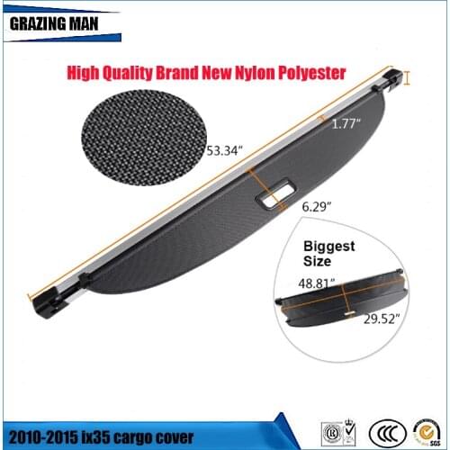 Quality case Rear Boot Luggage Cargo Cover Parcel Shelf Car styling accessories For ix35 2010-2015