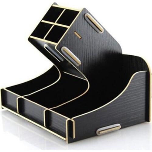 Kawaii Multifunction Wood DIY Pen Holder Pens stand Pencil Holders for Desk Large 2017New Office Accessories Supplies Stationery