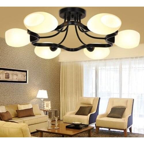 2016 Classic Nordic Frosted Glass Ball Wintersweet Chandelier Led 4 Head 6 Head Round Iron Chandelier For Dining Room Bedroom