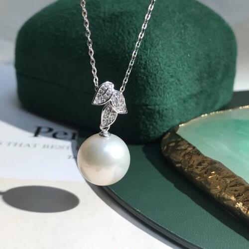 Leaf Style 925 Sterling Silver Pendant Mount Base Settings Mountings Findings Parts for Pearl Crystal Jade Agate Beads Stones