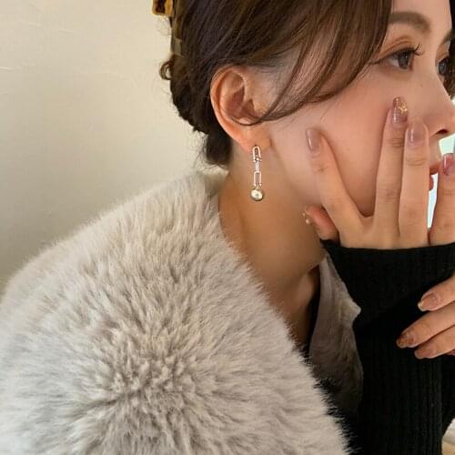 TIMEONLY Statement Metal Ball Chunky Cuban Chian Dangle Earring for Women Ladies Charms Earring Street Style Jewelry Elegant