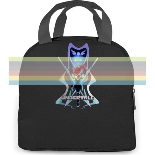 New Popular Undertale Undyne Monsters Black Cheap Crew Neck women men Portable insulated lunch bag adult