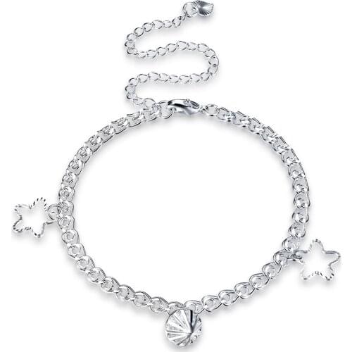 New Arrival Silver Plated Anklet for Women Korea Personality As tornozeleiras Jewellery Supplier Vrouwen zijn enkelband