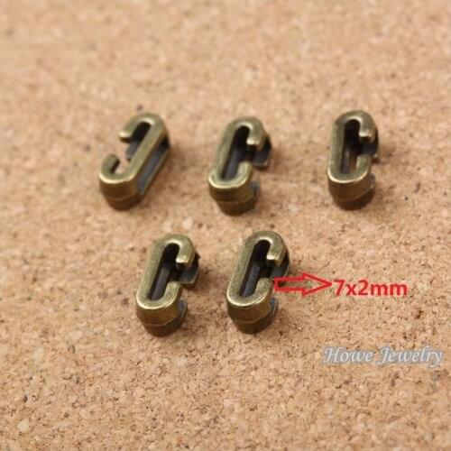 Wholesale 180 pcs Vintage Charms Letter C Antique bronze Fit Leather leather slide rope bracelet jewelry production 10065