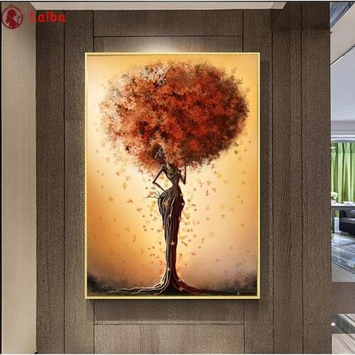 Full drill square Crystal Paintings Abstract art, woman, tree Diamond Embroidery Full round 5d Diy diamond painting Mosaic