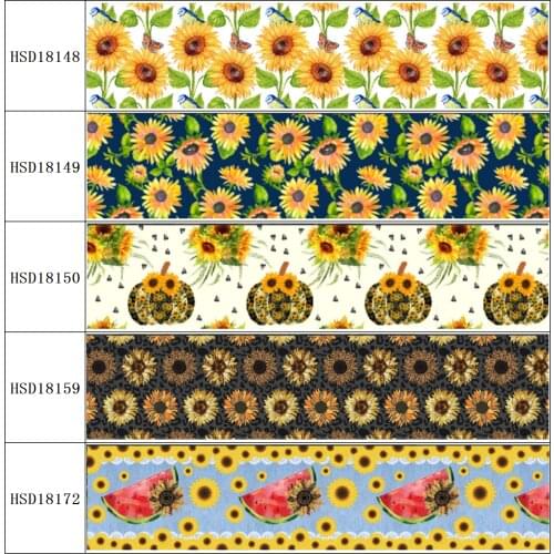 22MM 25MM 38MM 50MM 75mm Printed Pattern on Grosgrain Ribbon for diy ribbon