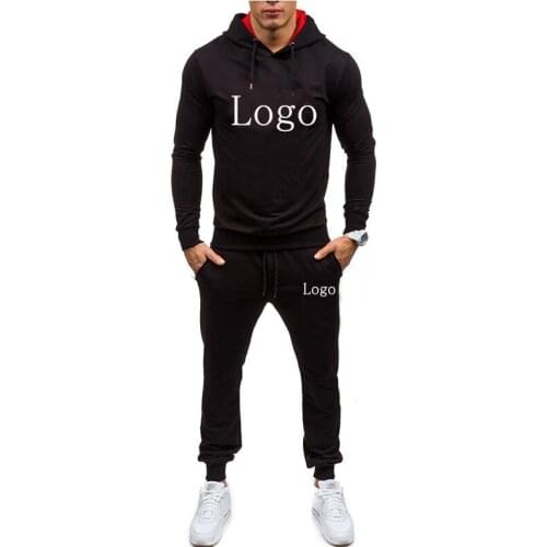 To Map Custom Logo Leisure Sports Hoodie Two-Piece Suit Spring And Autumn Mens Sets Hooded Sweatshirt Jogging Suit