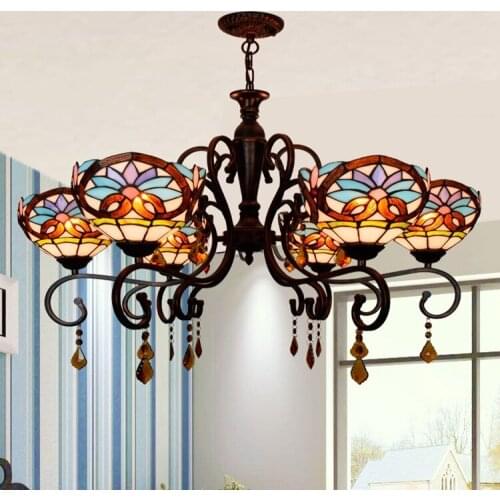 Heart baroque dining-room of Europe type glass droplight sitting room atmosphere long bar 6 + 1 crystal chandelier