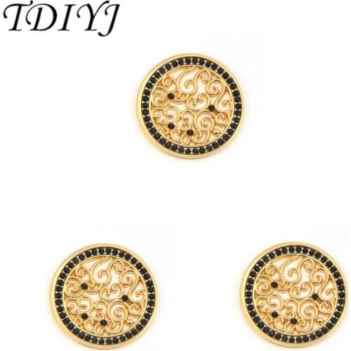 TDIYJ 1Pcs My Coin New Arrival 33mm Mixed Coin Disc with Black Crystals for My Coin Frame Pendants