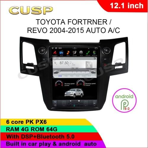 Tesla Style Android 9 4G+64 Car GPS Navigation Carplay For TOYOTA Fortuner 2004-2015 Car Auto Stereo Multimedia Player HeadUnit