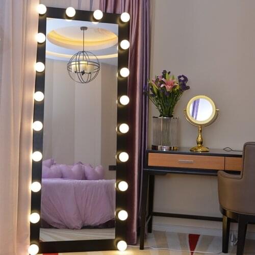 Big size dressing mirror Full-length led bulbs floor vanity makeup mirror