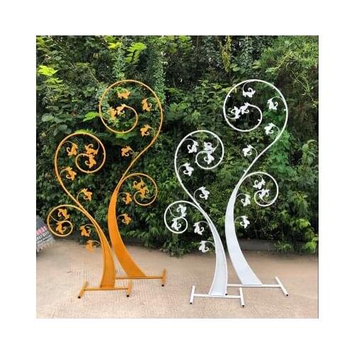Sprout road guide decoration wedding props creative iron art budding screen shelf stage background decoration