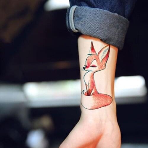Waterproof Temporary Tattoo cute squirrel fox dog animal tatto stickers flash tatoo fake tattoos for girl women lady