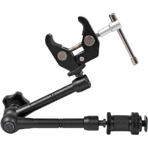 Quality 2Pcs 11 Inch Adjustable Articulating Magic Arm + Super Clamp for LED Light DSLR Rig LCD Monitor