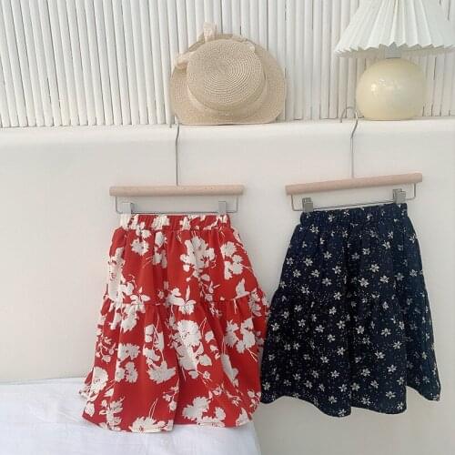 2-7 Y Baby Girls Skirts 2021 New Summer Kids Fashion Floral Skirt for Girl 2-7 Y Childrens Korean Style Skirts Toddler Clothes