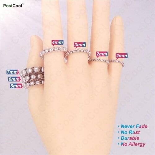 PostCool Fashion Jewelry Ring Square Pearl Designs 100% Stainless Steel Never Fade No Allergy DIY for woman or man