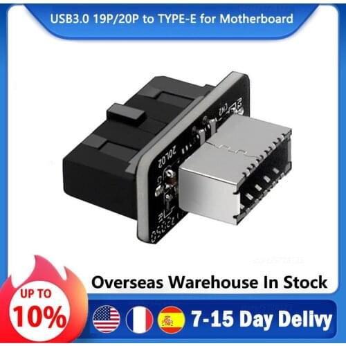 USB Header Adapter USB 3.0 19P/20P to TYPE-E 90 Degree Adapter Chassis Front TYPE C Plug-in Port for Computer Motherboard