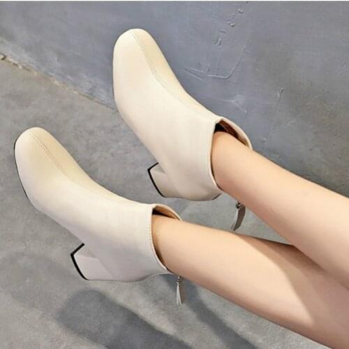 Short Boots Women 2020 New Korean Version with Thick Heels and Cotton Soft Bottom Martin Boots High Heels Women Boots Short Tube