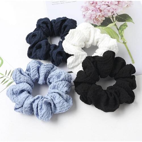 Girls Cross Plaid Large Hair Ring Elastic Hair Band Scrunchies For Women New Fashion Hair Scrunchies Ponytail Hair Accessories