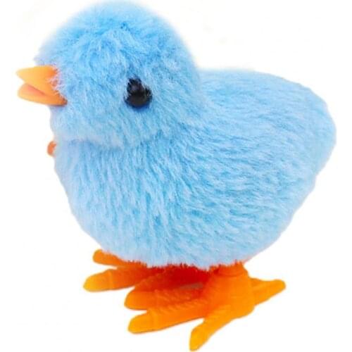 1Psc Jumping Chicken Mini Wind-up Children Toy Plush Clockwork Chicken for Birthday Easter Twist Eggshell Toys Part Home Decor