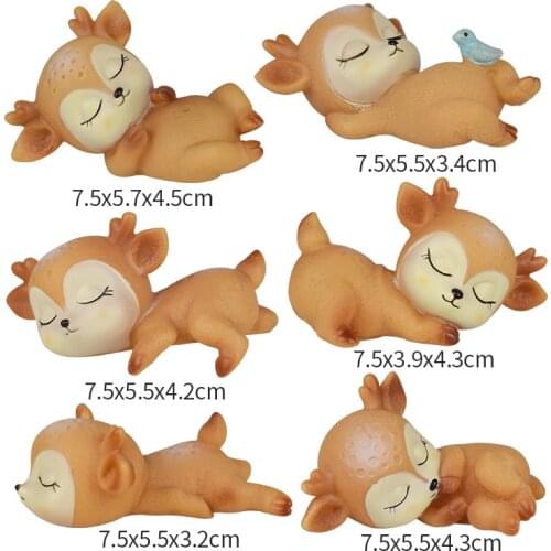 1 Pcs Silicone Mold Cute Cartoon Sleeping Deer DIY Resin Mold Chocolate Fondant Cake Decoration Tools