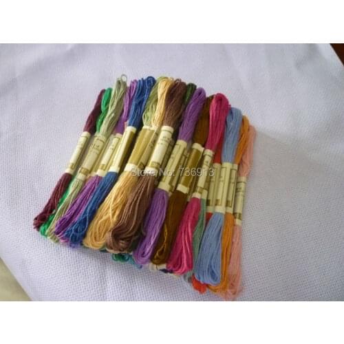100% Pure Cotton 50 pieces Different Colors Embroidery Cross Stitch Floss Thread Yarn