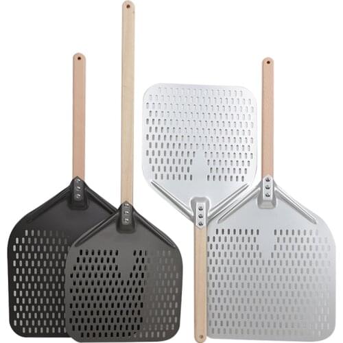 12/14 Inch Aluminum Perforated Pizza Shovel Peel with Detachable Handle Nonstick Oven Baking Paddle Spatula Turners Accessories