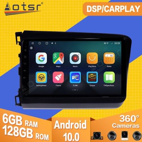 128G For Honda Civic 2011 2012 2013 - 2015 Android Car Tape Radio Recorder Video Player GPS Navi Auto Audio Multimedia Head Unit