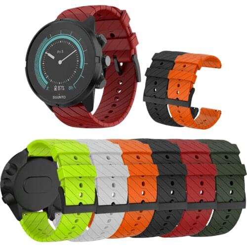 24mm Sports Soft Silicone Replacement Band Strap for Suunto 7/9 Baro D5 HR Smart watch quick release wristband Comfort bracelet