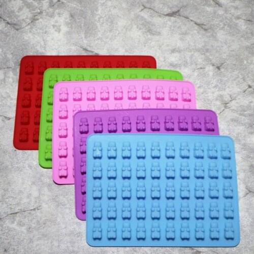 50 Cavity Bear Silicone Mold Chocolate Gummy Cake Candy Ice Cube Tray Mold Cake Baking Decorating Tools