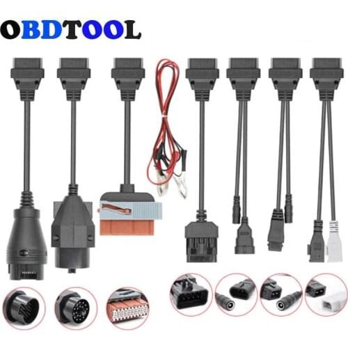 Full Set 8 Truck Car Cables OBD OBD2 Connector Adapter Scanner For Scania For BMW OBD2 Car Diagnostic Auto Tool Multidiag Pro