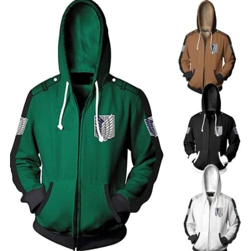 Anime shingeki no kyojin Jacket Cosplay Costumes Hoodies Sweatshirts Attack On Titan hoodiy Zipper Hoody Spring Autumn Coat