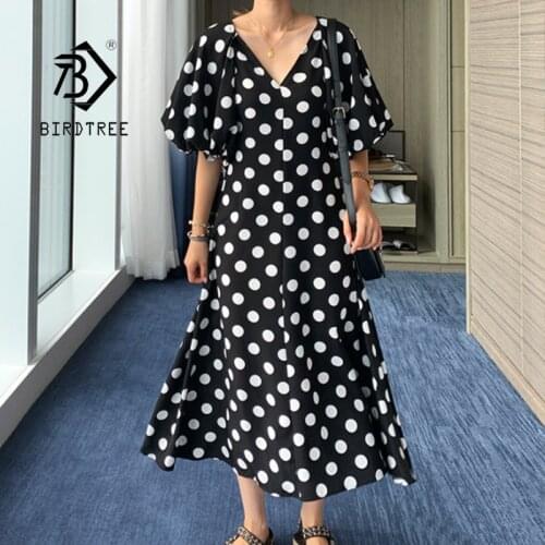 BIRDTREE TB Summer Polka Dot Dresses