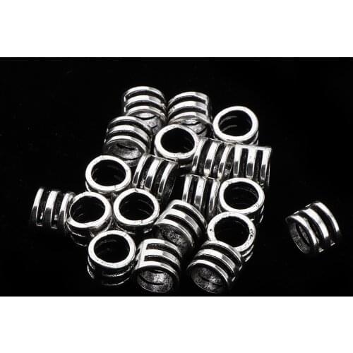 Hair Tube Beads Dreadlocks Beads Hair Braiding Jewelry Hair Decoration Accessories, Tibetan Silver Color
