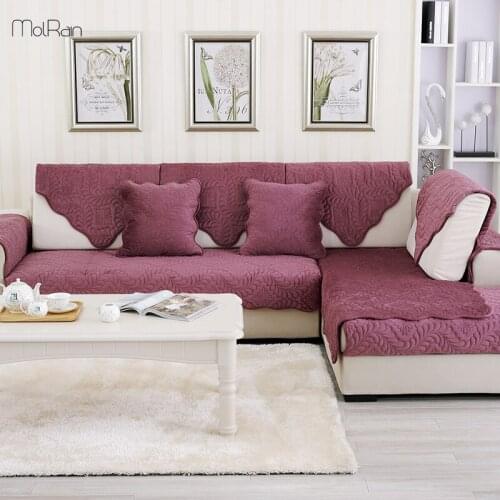 Sofa Cover Winter Warm Short Velvet Slipcovers Pteris Flower Reversible Furniture Loveseat for Home Towel Armrest Couch Covers