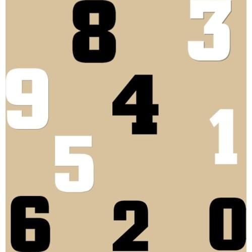 Black and white numbers patch heat transfer stickers Iron On Transfer Patch DIY T-shirt Appliques Heat Transfer Vinyl Washable