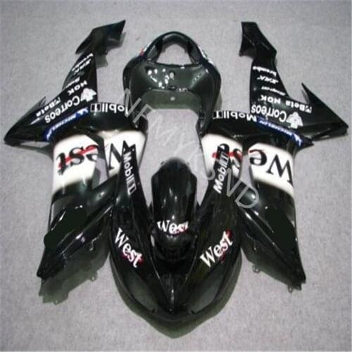 Black wh[te WEST Motorcycle Fairing For Kawasaki Ninja ZX10R 06-07 ZX 10R 06 07 ZX-10R 2006 2007 Injection Bodywork Fairing