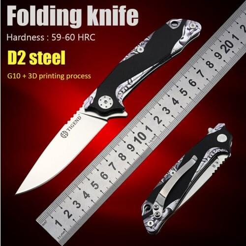 D2 Steel Folding Knife Self Defense Weapons Pocket Ball Bearing Utility Knives Survival Tactical Camping Knife EDC Tools Knifes