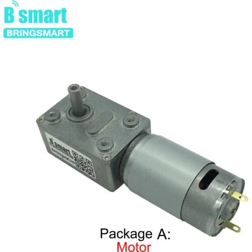 Bringsmart DC Worm Geared Motor JGY-395 Self Locking Reducter Gearbox DC 12 Volt High Torque Electronic Motor 2.5-201RPM