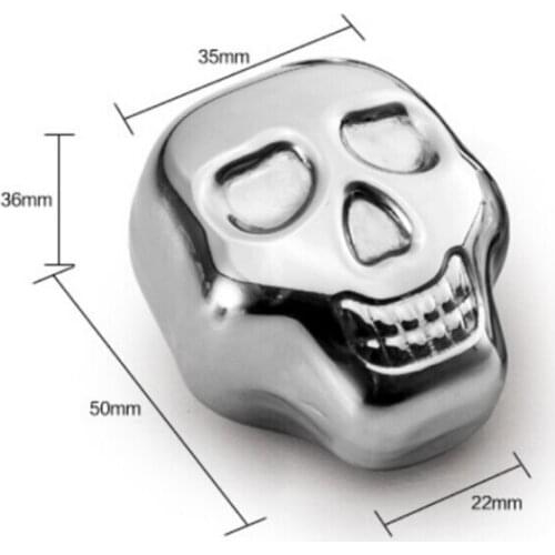 2 Pcs/Lot Skull Whiskey Stones 50mmx36mmx35mmx22mm Stainless Steel Rock Taste Wine Beer Ice Stone Bar Winery Wedding Gift Cooler
