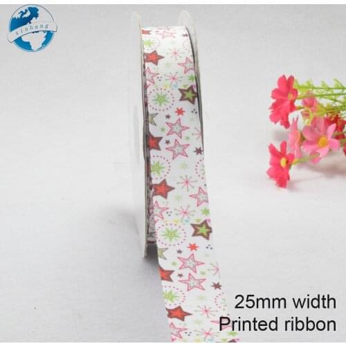25mm width,printed star ribbons Polyester Grosgrain ribbon, lace satin ribbons DIY hairbow accessories,gift package #3786