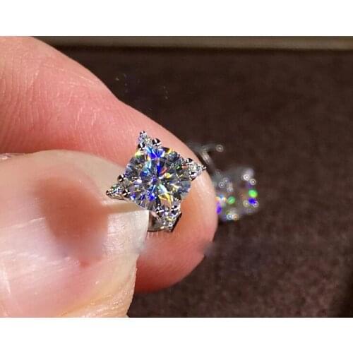 Rulalei Sweet Cute Fashion Jewelry 925 Sterling Silver&Rose Gold Fill Round Cut 5A CZ Girl Earring Women Bridal Stud Earrings