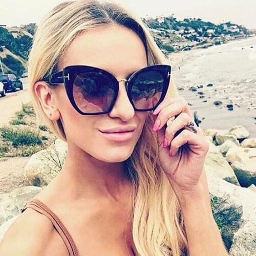 2019 New Oversized Men luxury Brand designer Cat eye Gradient women sunglasses Square Flat mirror Vintage male Female